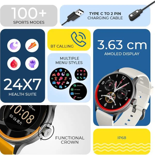 Fastrack Smart Jupiter R3 Pro 3.63 cm AMOLED Smartwatch 38225PP03K