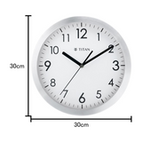 Titan Metallic Silver Wall Clock with Brushed Case - 30 cm x 30 cm (Medium) - NCW0006MA01A - KRISHNA WATCH COMPANY