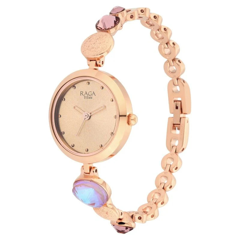 Titan Raga Women's Charm: Elegant Mother with Ornate Strap Watch - 2606WM08