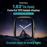 Timex iConnect Calling Ace 1.83 inches (4.64 cm) Display with Functional Crown and BT Calling Smartwatch For Unisex - TWIXW1100T