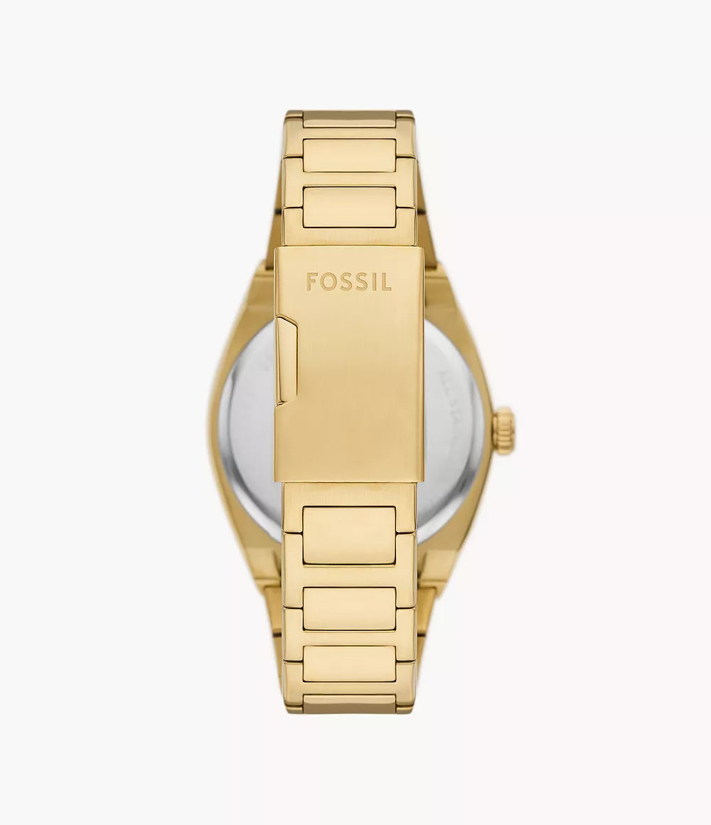 FOSSIL Everett Three-Hand Date Gold-Tone Stainless Steel Watch FS5965