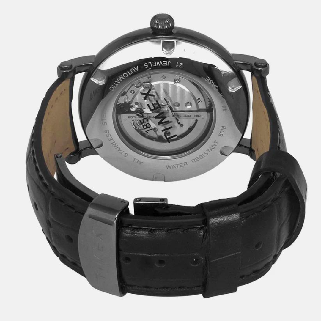 Timex E Class Male Black Analog Leather Watch TWEG16720
