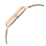 Titan Minimalists Quartz Analog with Date Silver Dial Rose Gold Stainless Steel Strap Watch for Women 94205wm01