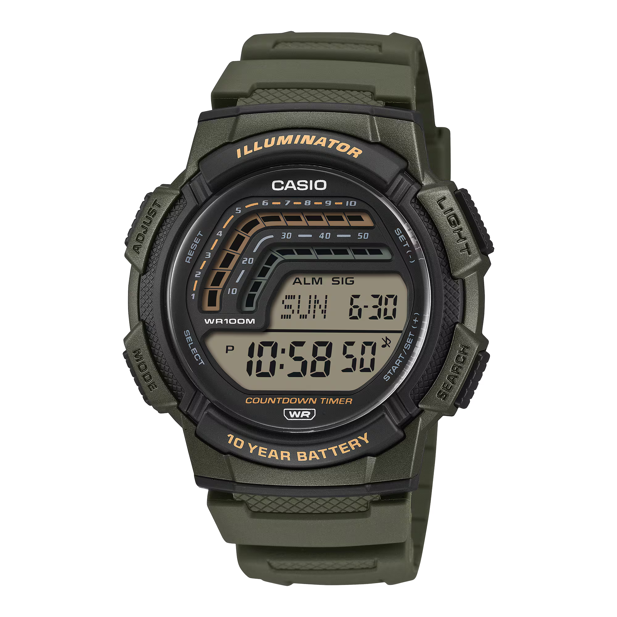 CASIO MENS RESIN WS-1800-3AVDF - A2534