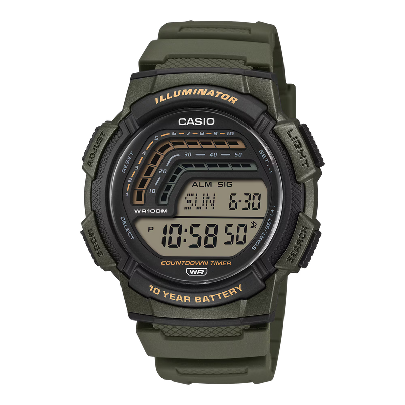 CASIO MENS RESIN WS-1800-3AVDF - A2534