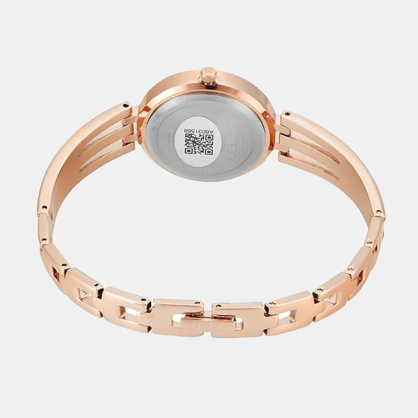 Timex Women Rose Gold Round Analog Brass Dial Watch - TWTL10323