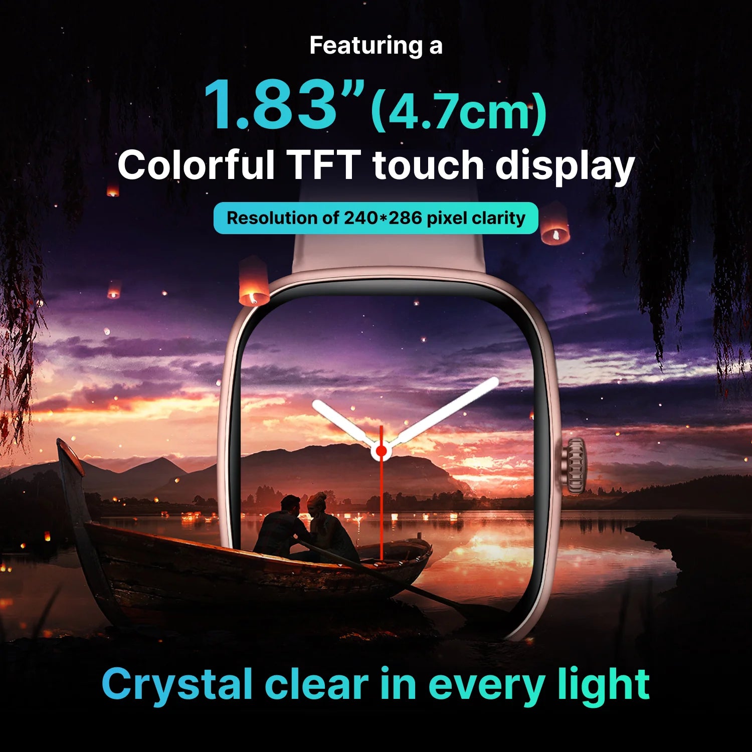 Timex iConnect Calling Ace 1.83 inches (4.64 cm) Display with Functional Crown and BT Calling Smartwatch For Unisex - TWIXW1101T