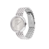 Calvin Klein Twisted Bezel Quartz Grey Round Dial Women's Watch - 25200320