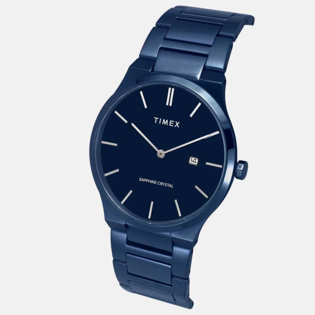 Timex E Class Male Blue Analog Stainless Steel Watch TWEG23602