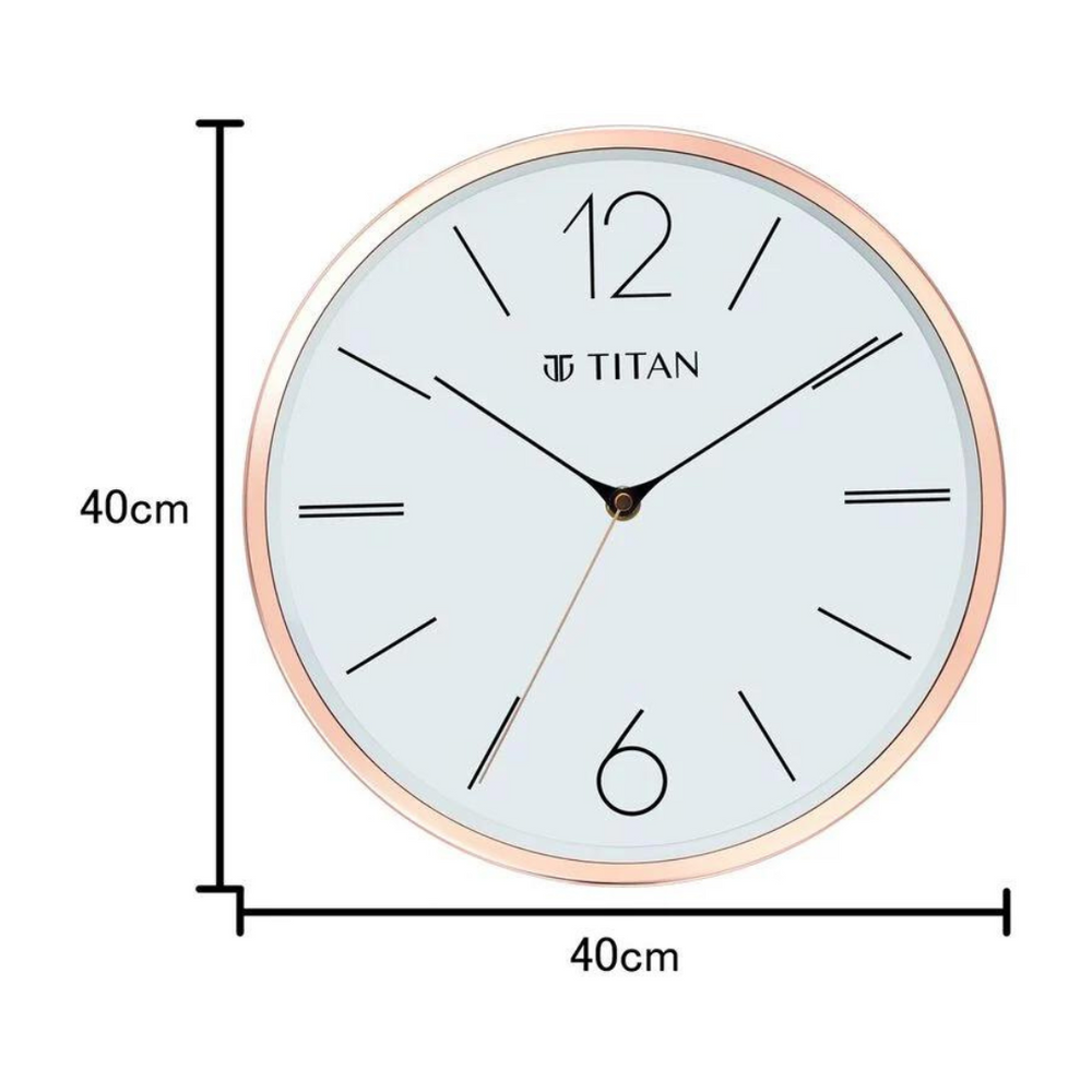 Titan Gold Wall Clock with Silent Sweep Technology - W0058MA01 - KRISHNA WATCH COMPANY