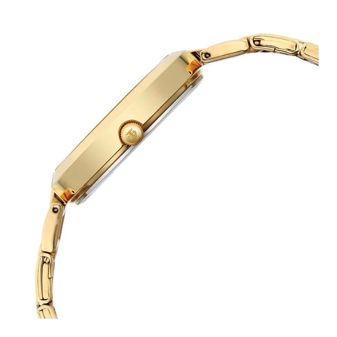 Titan Workwear Quartz Analog White Dial Golden Stainless Steel Strap Watch for Women 2480YM03