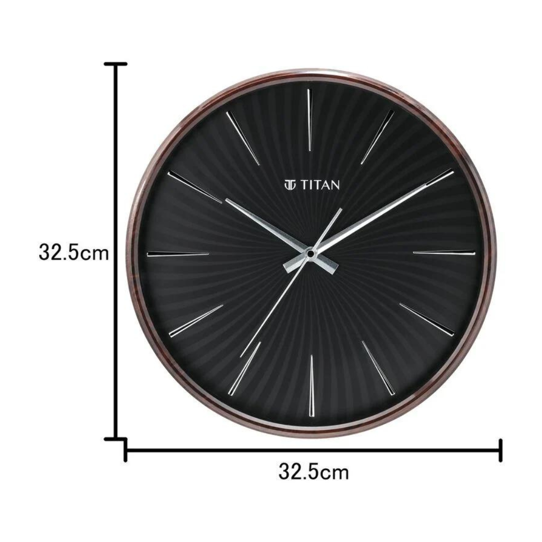 Titan Contemporary Brown Wall Clock - 32.5 cm x 32.5 cm (Medium) W0013PA01