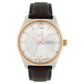 Xylys Swiss Analog with Day Date Brown Leather Strap Silver Dial Watch For Men 40023kl01e
