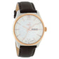 Xylys Swiss Analog with Day Date Brown Leather Strap Silver Dial Watch For Men 40023kl01e