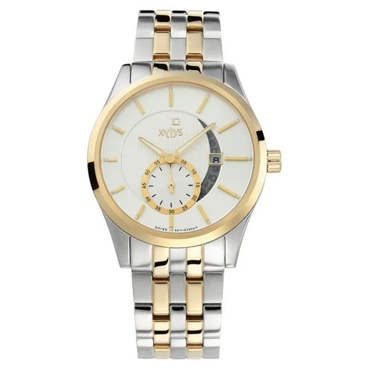 Xylys Offsets Swiss Analog Stainless Steel Silver Dial Watch for Men 40024bm01e