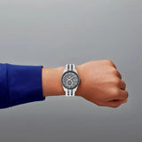 Xylys Quartz Analog with Date Grey Round Dial Two Toned Stainless Steel Strap Watch For Men 40024km02e