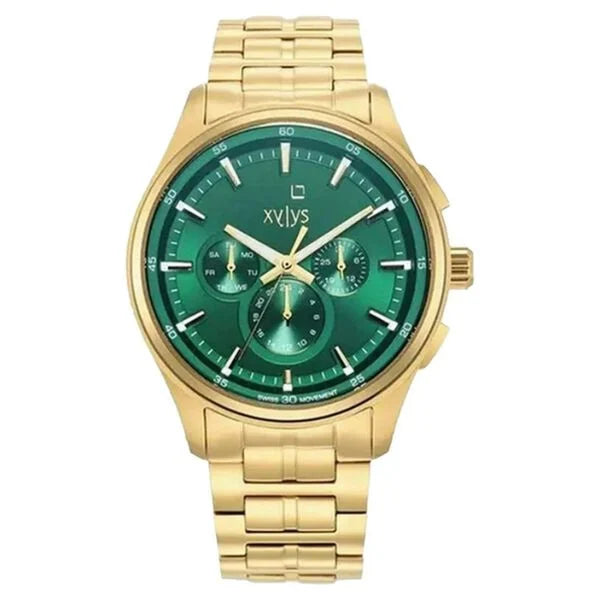 Xylys Swiss Analog Stainless Steel Strap Green Dial Watch For Men - NS40035YM03E