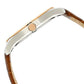 Xylys Swiss Analog with Date Brown Leather Strap Silver Dial Watch For Men 40037kl01e