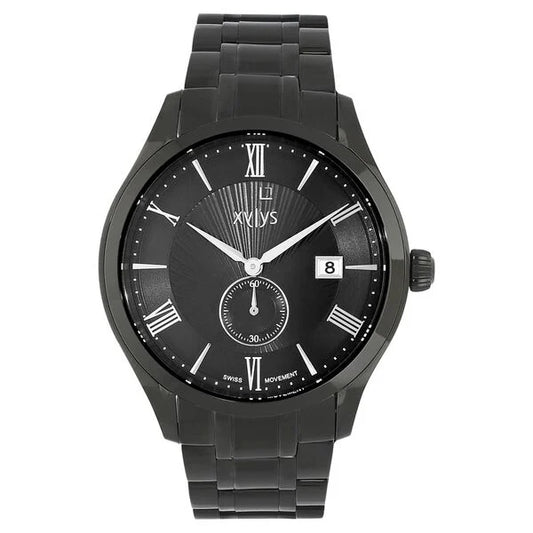 Xylys Swiss Analog Stainless Steel Black Dial Watch for Men 40037nm01e