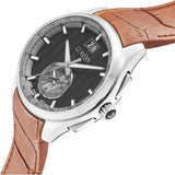 Xylys Swiss Chronograph Brown Leather Strap Black Dial Watch For Men 40043sl02