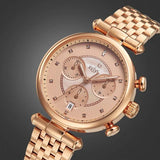 Xylys Quartz Chronograph Rose Gold Dial Rose Gold Stainless Steel Strap Watch For Women 45025wm01e