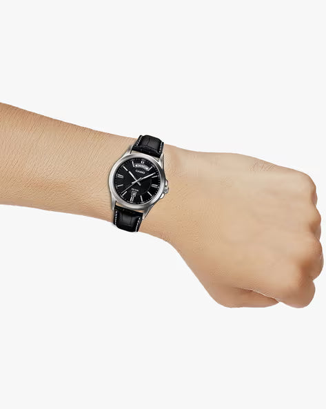 Black Leather - Men's Watch ENTICER MTP-1381L-1AVDF (A844)