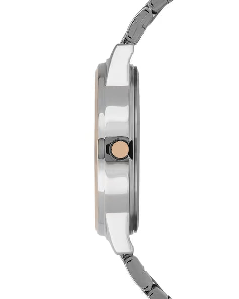 Timex Men Beige Round Analog Brass Dial Watch- TWTG10008