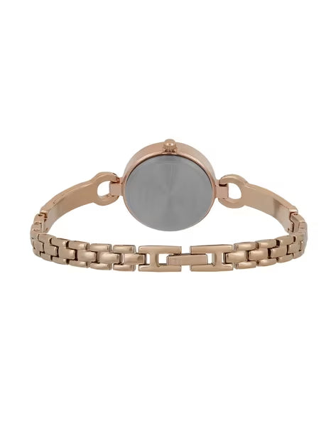 Timex Women Rose Gold Round Analog Brass Dial Watch - TWEL11436