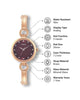 Timex Women Maroon Round Analog Brass Dial Watch - TWEL11437
