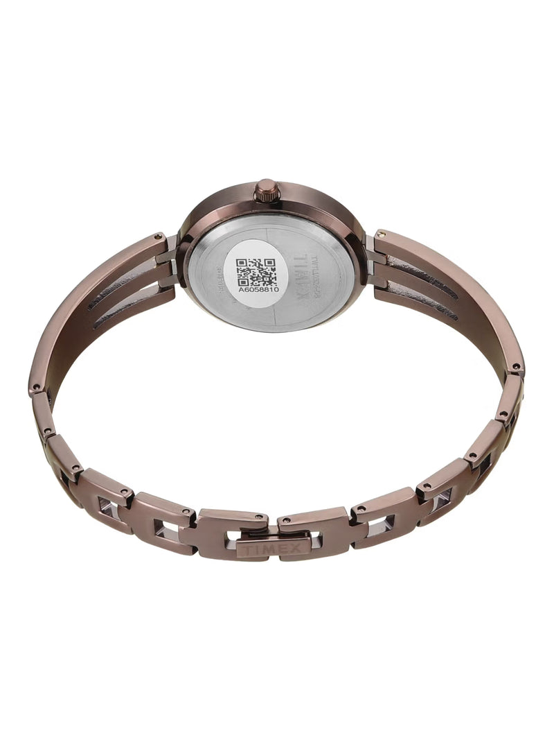 Timex Women Brown Round Analog Brass Dial Watch- TWTL10313