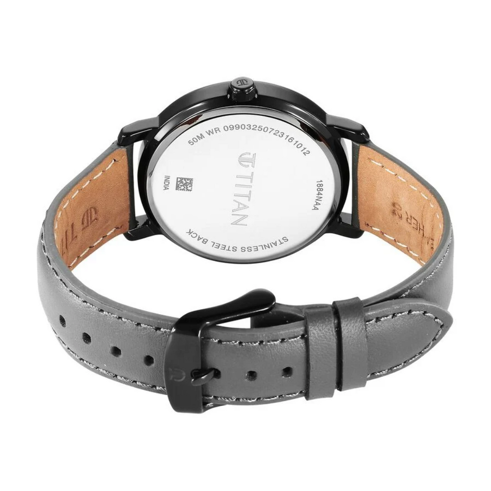 Titan Workwear Quartz Analog Anthracite Dial Watch for Men - 1884NL01 - KRISHNA WATCH COMPANY