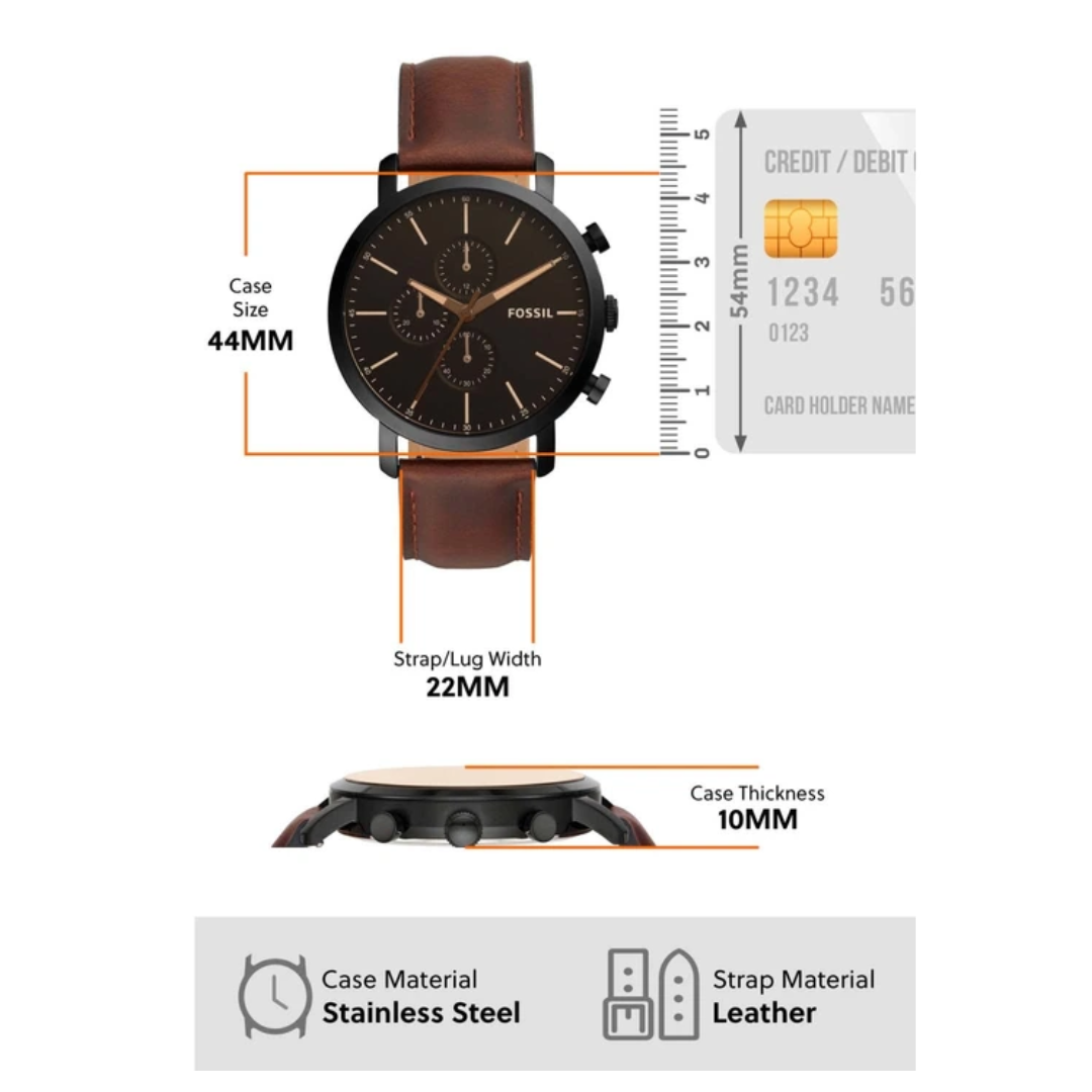 Luther Chronograph Brown Leather Watch BQ2461 - KRISHNA WATCH COMPANY