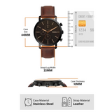 Luther Chronograph Brown Leather Watch BQ2461 - KRISHNA WATCH COMPANY