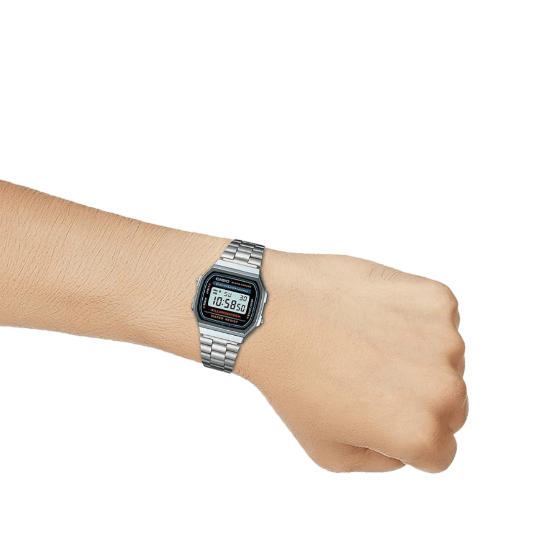 CASIO VINTAGE COLLECTION A168WA-1WDF - D131 Silver Digital - Unisex Watch