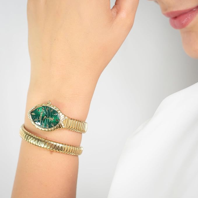 Just Cavalli Unica Snake Women Dark Green Dial Watch JC1L322M0035