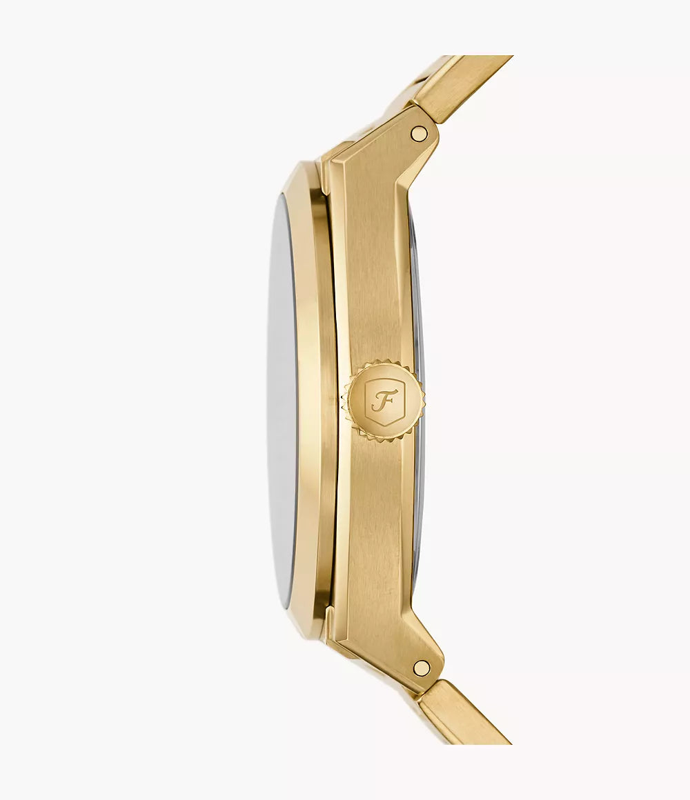 FOSSIL Everett Three-Hand Date Gold-Tone Stainless Steel Watch FS5965
