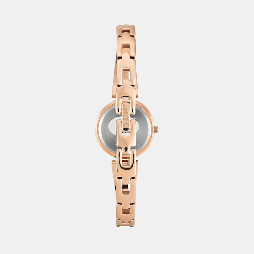 Timex Women Rose Gold Round Analog Brass Dial Watch- TWTL10323