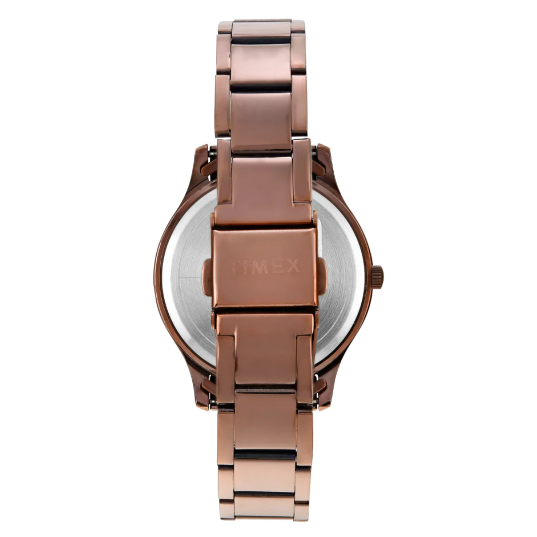 Timex Women Brown Round Multifunction Dial Watch- TW000Q820