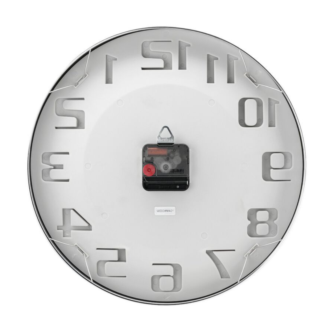 Metallic Wall Clock - Moulded Dial with solid numbers - W0008MA01