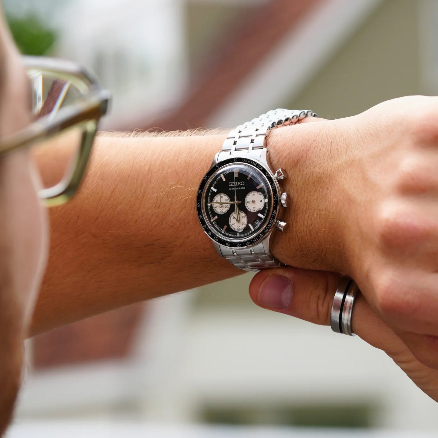 Seiko Men's watch SPORT quartz chronograph in steel SSB479P1