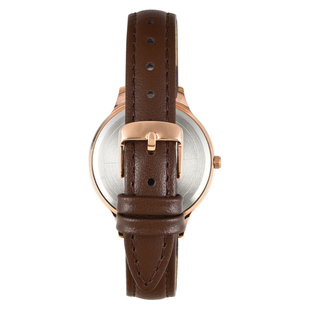 Timex Women Analaog Silver Round Brass Dial Watch- TWTL12105