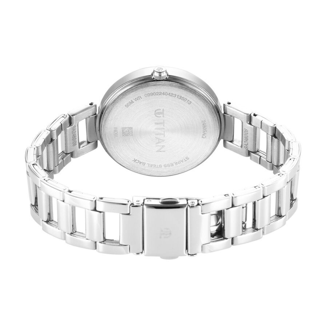 Titan Workwear Quartz Analog Silver Dial Silver Stainless Steel