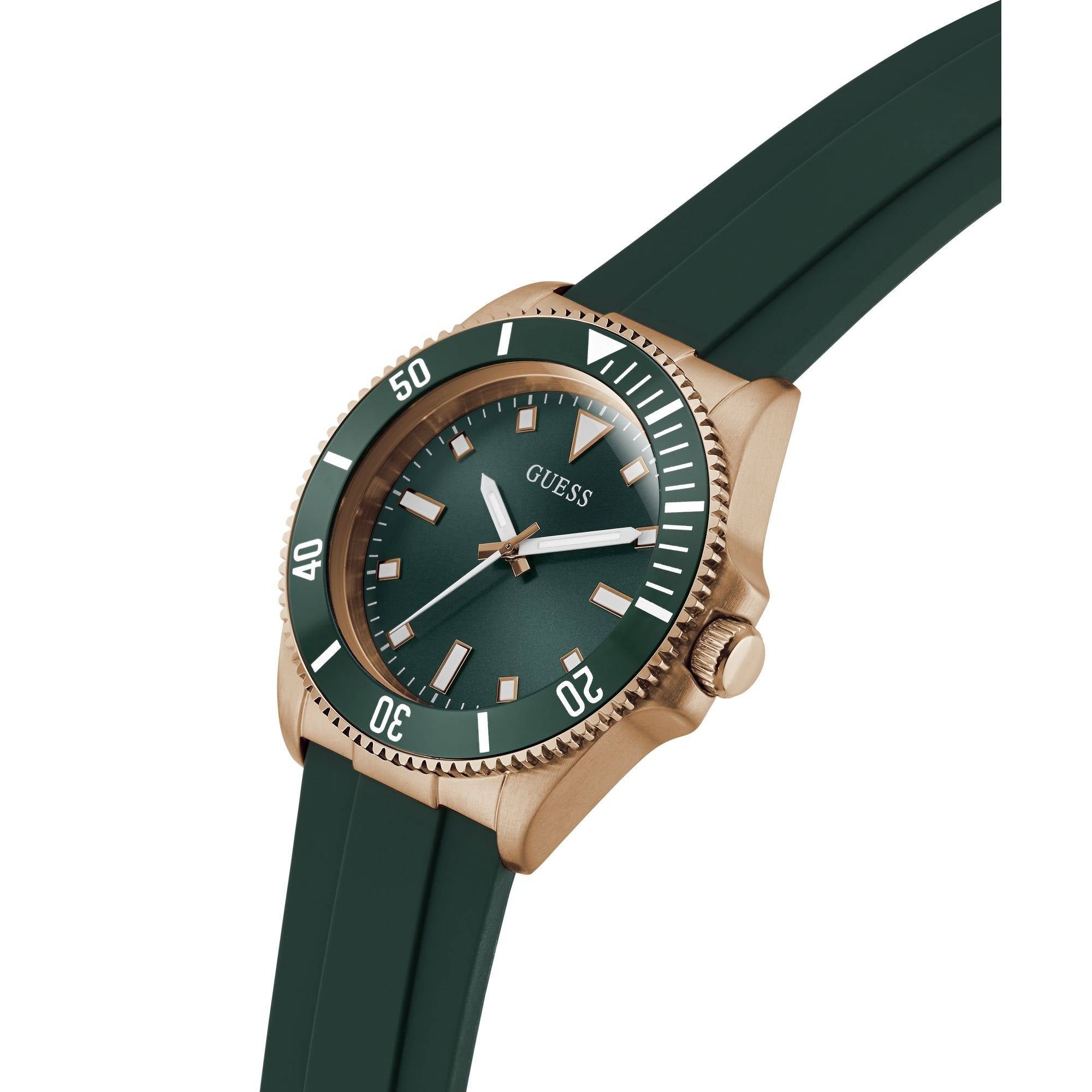 GUESS Mens Green Dial Analog Watch - GW0969G5 - KRISHNA WATCH COMPANY