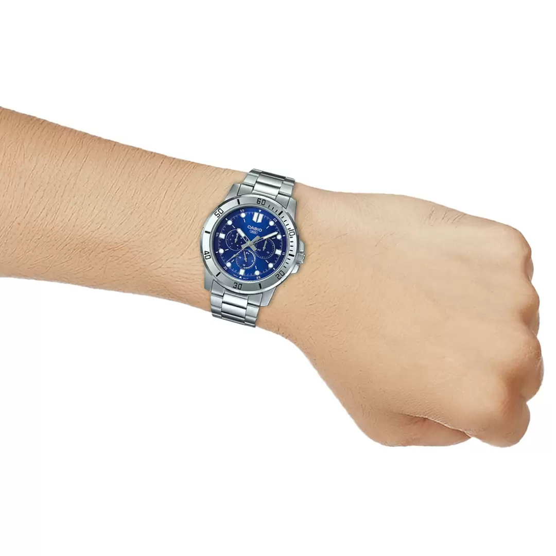 CASIO Silver Multi-Dial - Men's Watch ENTICER MTP-VD300D-2EUDF (A1749)