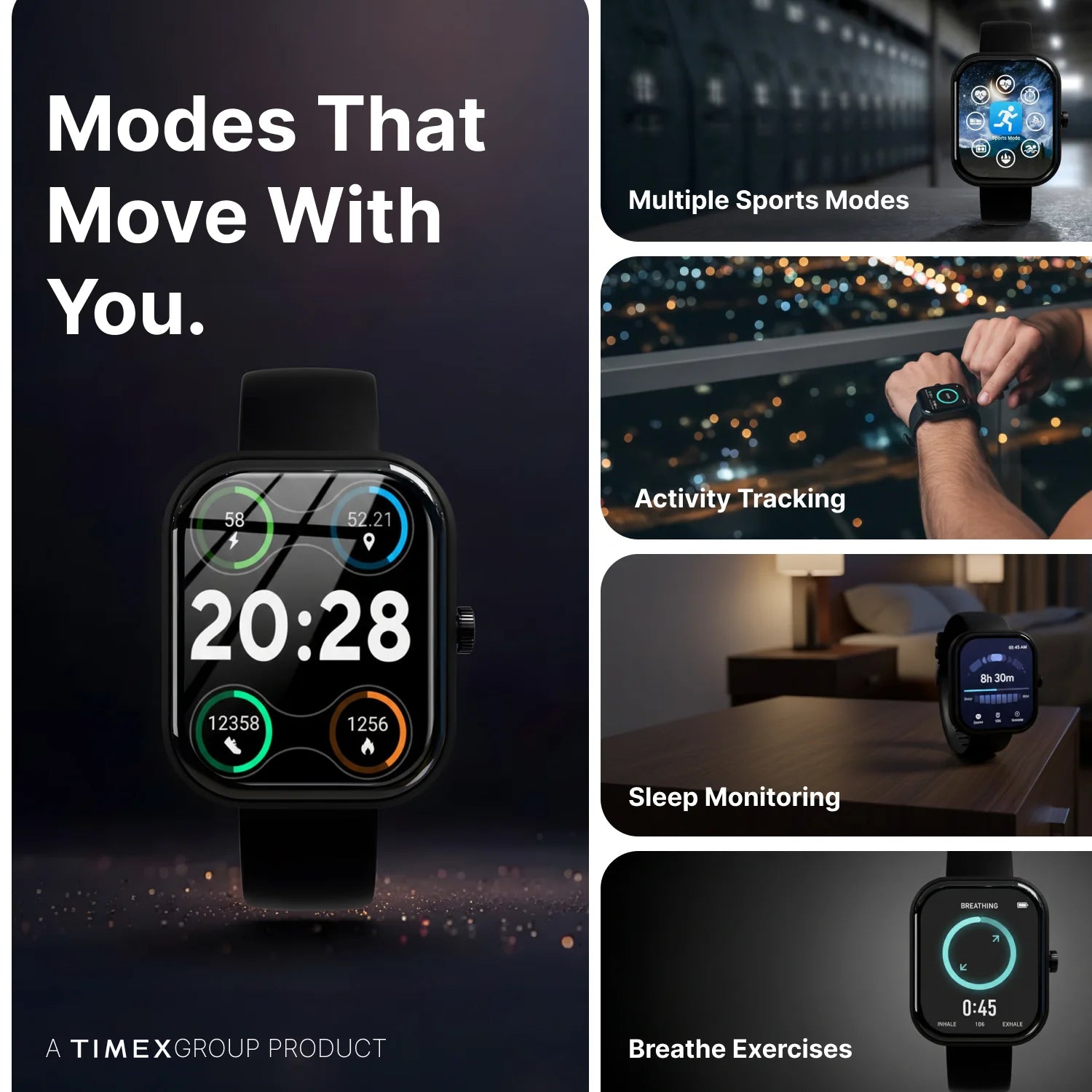 TIMEX iConnect Arc+ Smartwatch with 2.01 Inch IPS Display with BT Calling Smartwatch for Unisex - TWIXW1600T