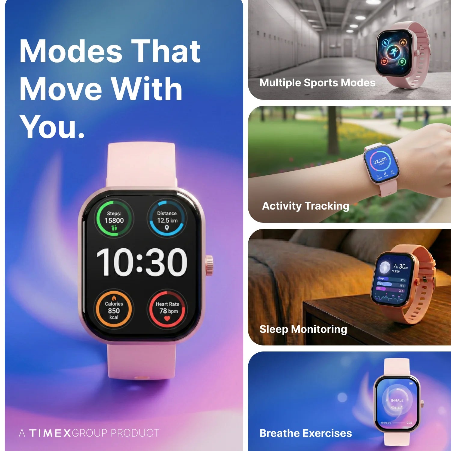 TIMEX iConnect Arc+ Smartwatch with 2.01 Inch IPS Display with BT Calling Smartwatch for Unisex - TWIXW1601T