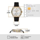 Emporio Armani 43 mm Silver Dial Leather Chronograph Watch - AR11498I