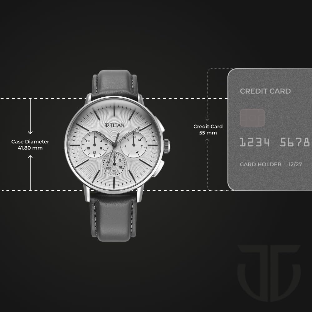 Titan Light leathers Multifunction Watch For Men - 90200SL01