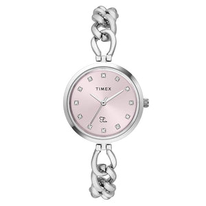 Timex Fria Round 30mm Pink Dial Analog Women Watch - TWEL23800 - KRISHNA WATCH COMPANY