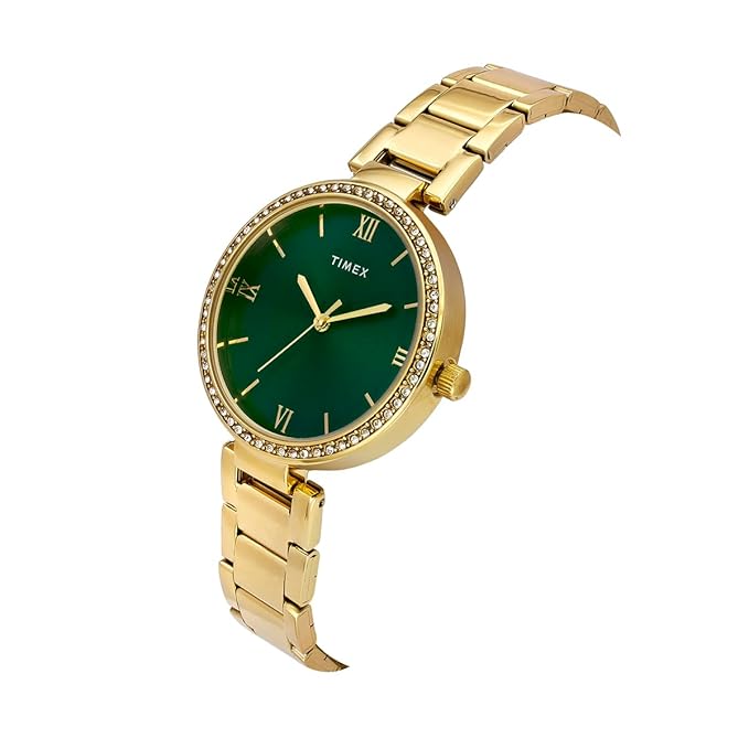 TIMEX Green Round Dial Analog Women's Watch - TWEL18713 - KRISHNA WATCH COMPANY